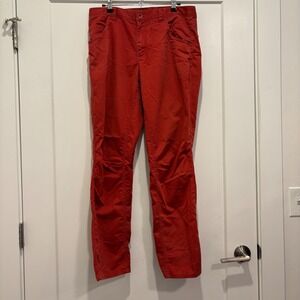 MEC Mountain Equipment Company Mens Red Regular Fit Cotton Blend Pants Size 34